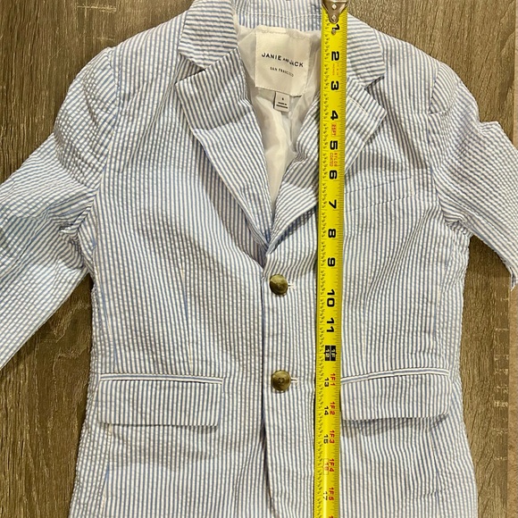 Janie and Jack Blue Seersucker Pinstripe Jacket Easter Special Occasion - Picture 10 of 11
